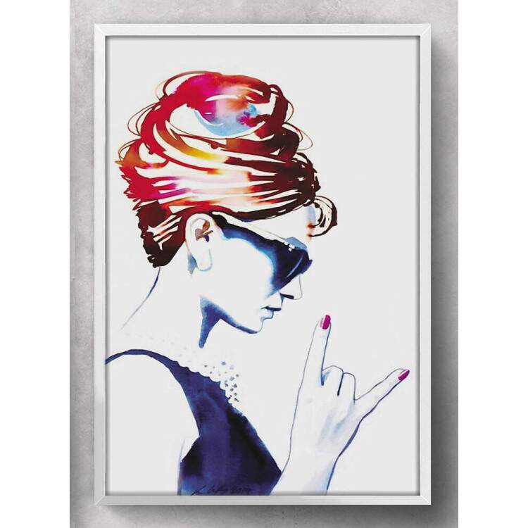 Quadro Decorativo Mulher Aquarela Relax