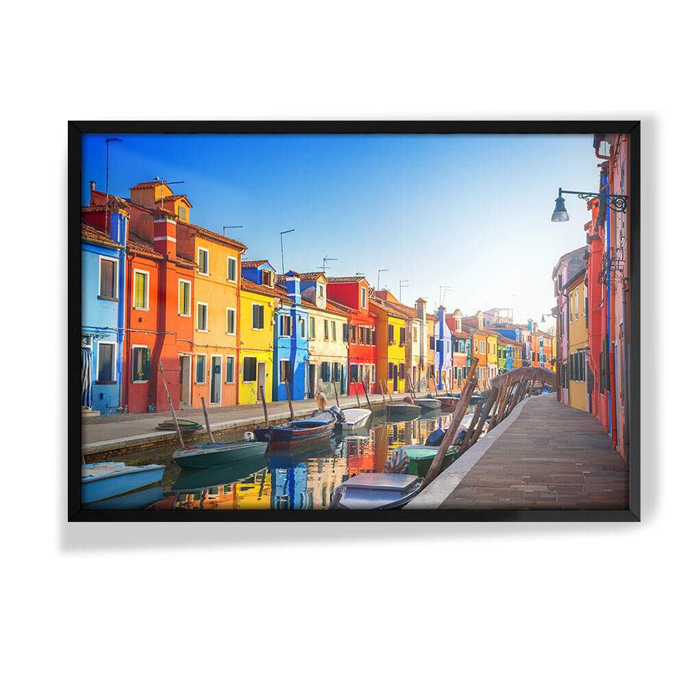 Quadro Decorativo Veneza Predios Coloridos
