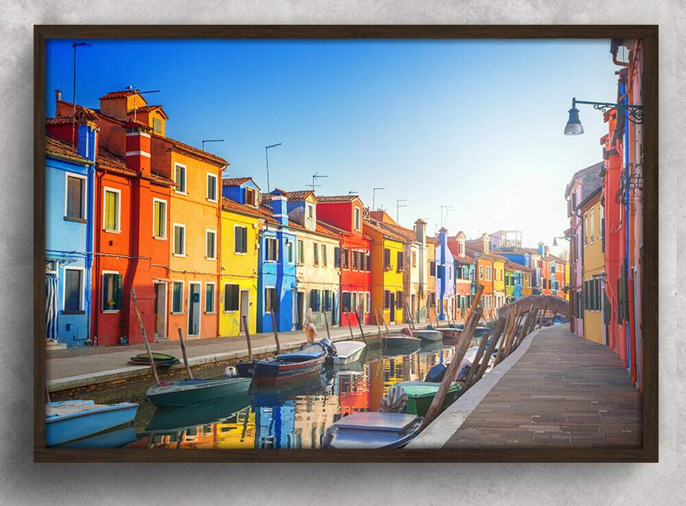 Quadro Decorativo Veneza Predios Coloridos