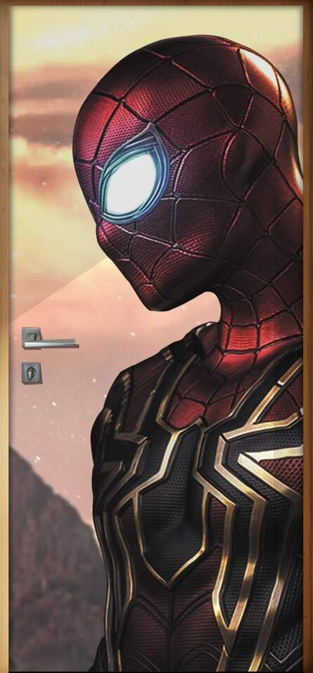 Adesivo para Porta Homem Aranha de Perfil