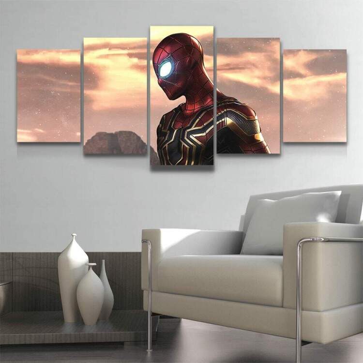 Kit 5 Quadros Decorativos Mosaico Homem Aranha No Way Home Perfil