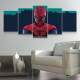 Kit 5 Quadros Decorativos Mosaico Homem Aranha Poligonal Abstrato