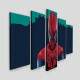 Kit 5 Quadros Decorativos Mosaico Homem Aranha Poligonal Abstrato