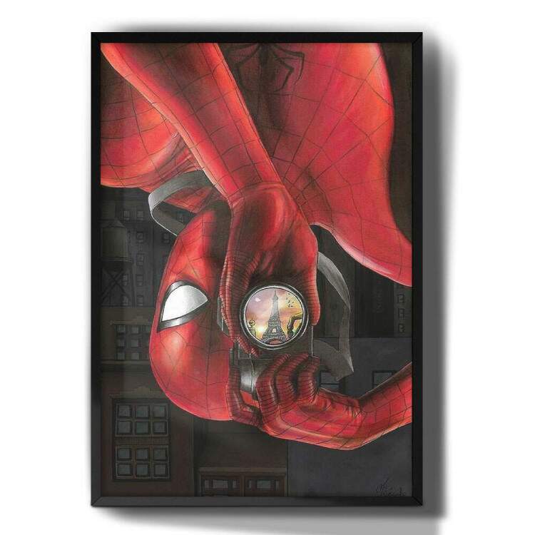 Quadro Decorativo Homem Aranha Tirando Foto 02