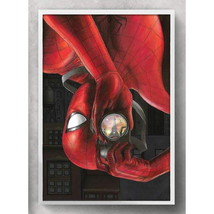 Quadro Decorativo Homem Aranha Tirando Foto 02