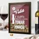 Quadro Decorativo Porta Rolhas a vida � curta para tomar vinho ruim