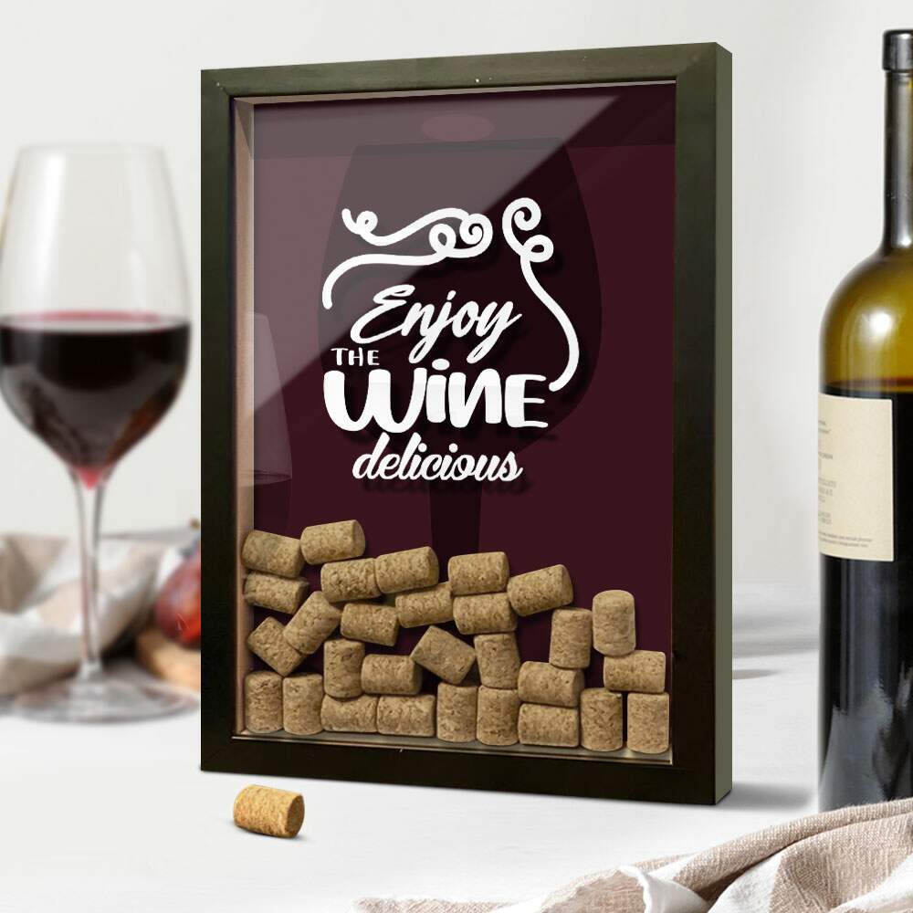 Quadro Decorativo Porta Rolhas enjoy the wine delicious