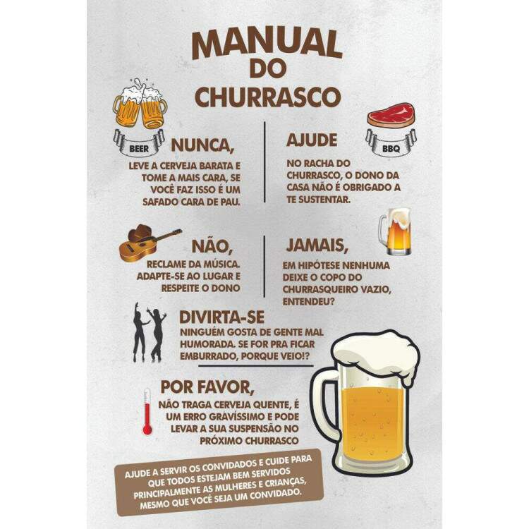 Placa Decorativa Manual do Churrasco