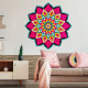 Adesivo de Parede Mandala Rosa e Amarelo