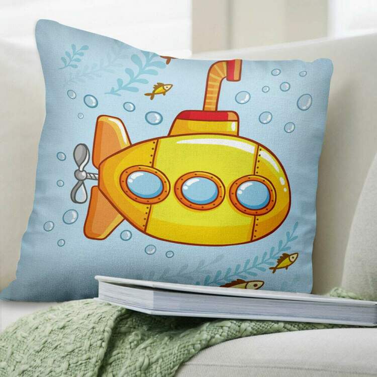 Almofada Decorativa Infantil Submarino Amarelo