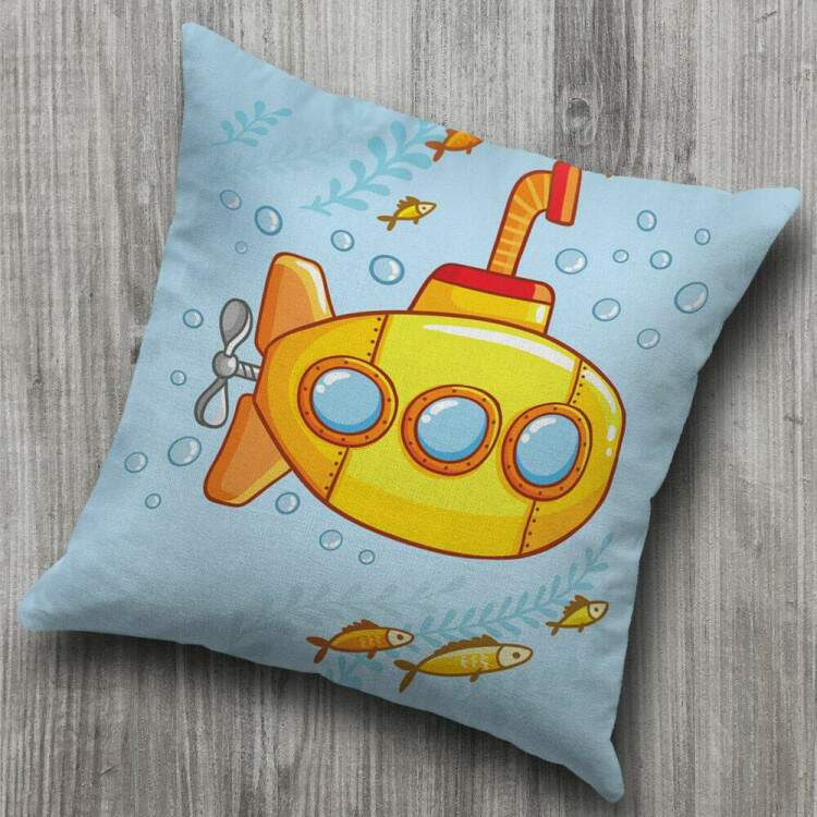 Almofada Decorativa Infantil Submarino Amarelo