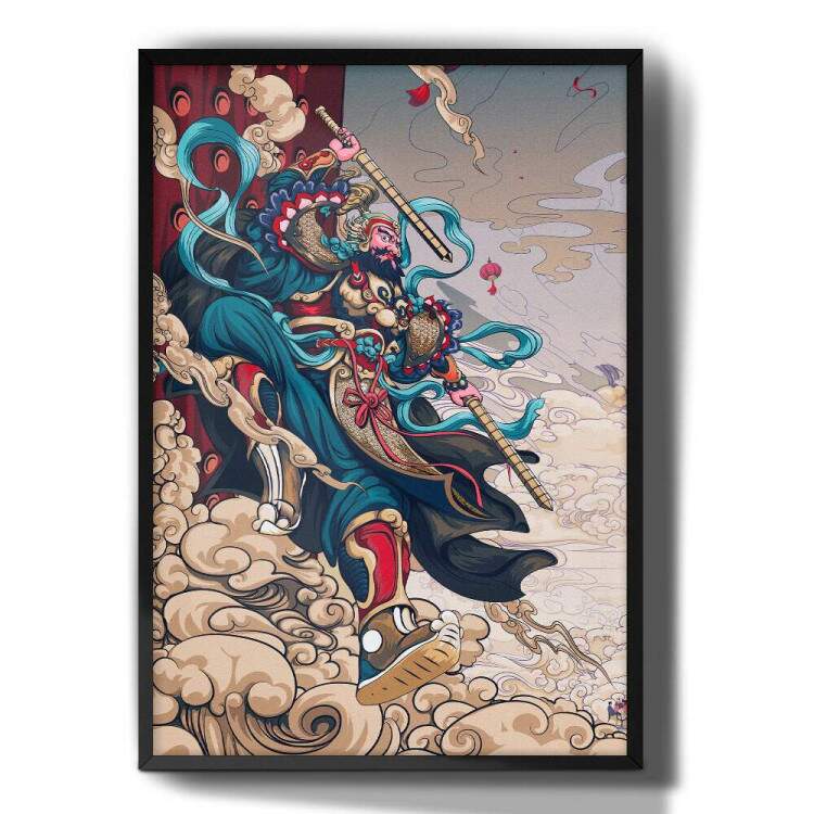 Quadro Decorativo Mang Arte Guerreiro Japons