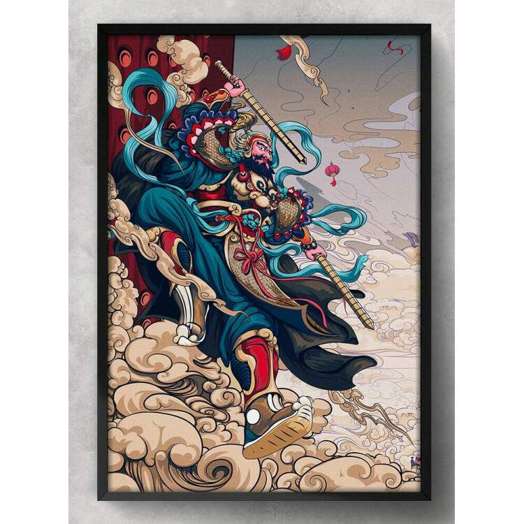 Quadro Decorativo Mang Arte Guerreiro Japons