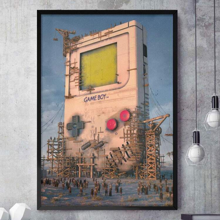 Quadro Decorativo Geek Construo Game Boy