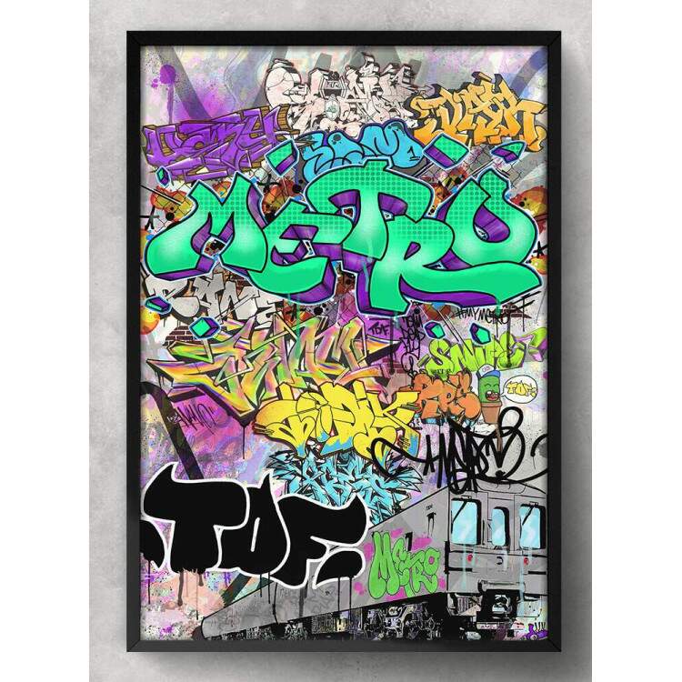 Quadro Decorativo Pop-Art Grafite No Metr