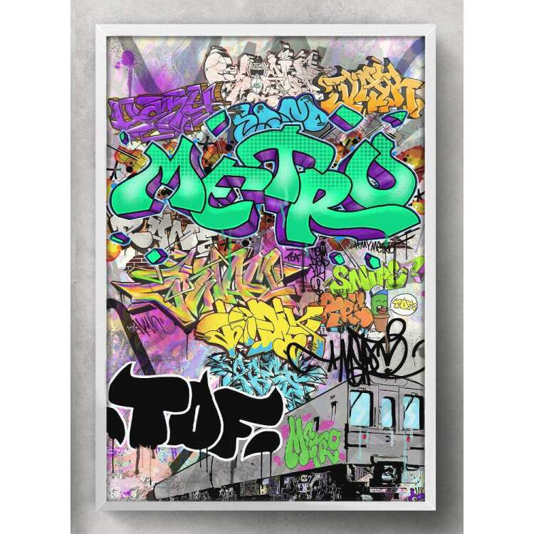 Quadro Decorativo Pop-Art Grafite No Metr