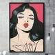 Quadro Decorativo Pop-Art Garota Mandando Beijo