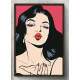 Quadro Decorativo Pop-Art Garota Mandando Beijo
