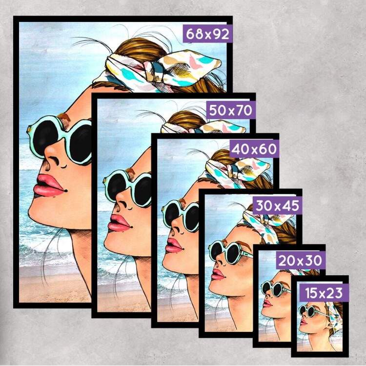 Quadro Decorativo Pop-Art Garota na Praia