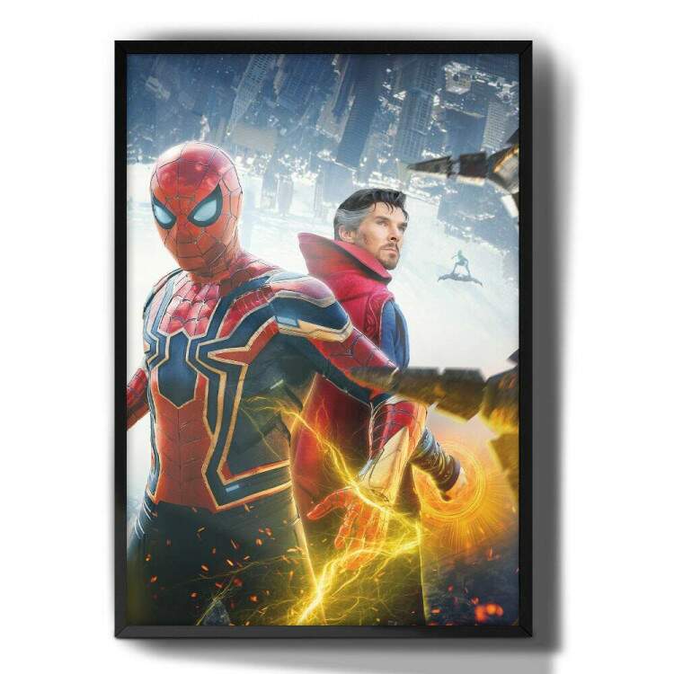 Quadro Decorativo Homem Aranha e Doutor Estranho