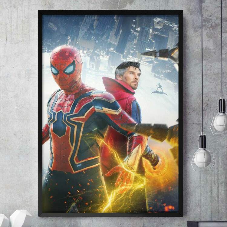 Quadro Decorativo Homem Aranha e Doutor Estranho