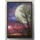 Quadro Decorativo Silhueta da �rvore em frente a Lua