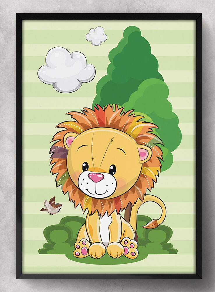 Quadro Decorativo Safari Le�o Baby