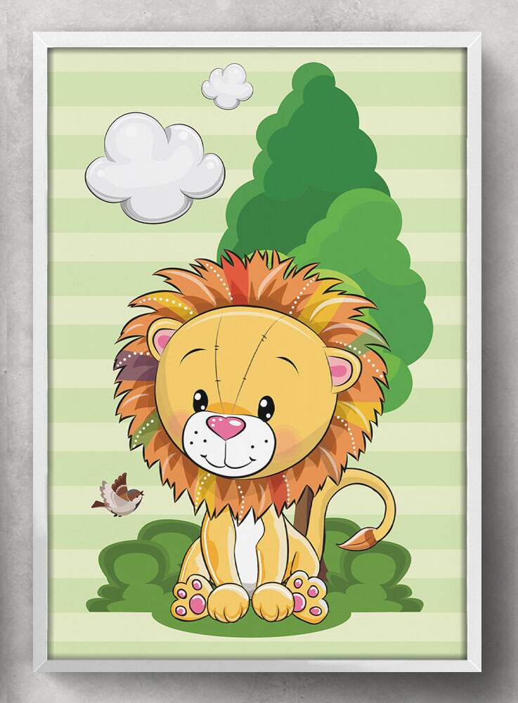 Quadro Decorativo Safari Le�o Baby
