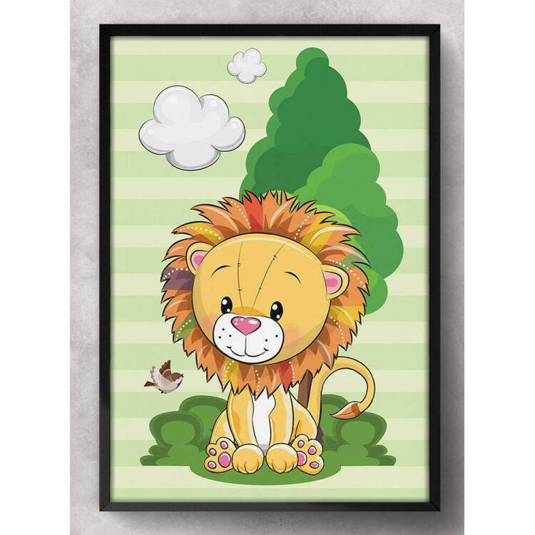 Quadro Decorativo Safari Leo Baby