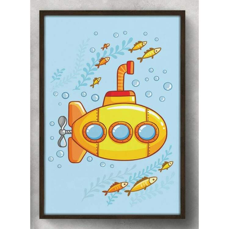 Quadro Decorativo Submarino Baby Amarelo