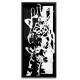 Quadro Decorativo Slim Abstrato Girafa Preto e Branco