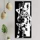 Quadro Decorativo Slim Abstrato Girafa Preto e Branco
