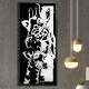 Quadro Decorativo Slim Abstrato Girafa Preto e Branco