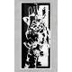 Quadro Decorativo Slim Abstrato Girafa Preto e Branco