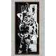 Quadro Decorativo Slim Abstrato Girafa Preto e Branco