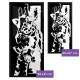 Quadro Decorativo Slim Abstrato Girafa Preto e Branco