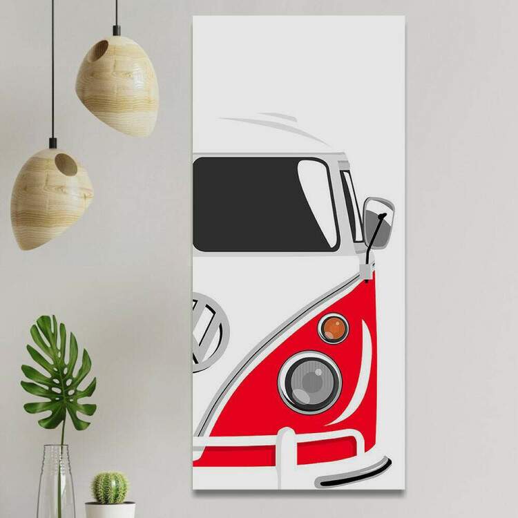 Quadro Decorativo Slim Kombi Vermelha