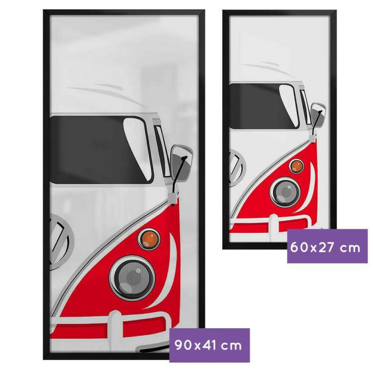 Quadro Decorativo Slim Kombi Vermelha