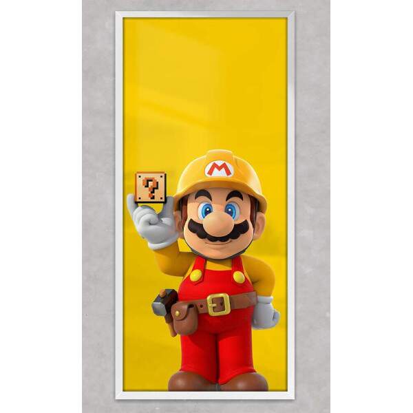 Quadro Decorativo Slim Mario Maker Fundo Amarelo