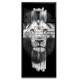 Quadro Decorativo Slim Face do Le�o na Cruz Preto e Branco