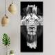 Quadro Decorativo Slim Face do Le�o na Cruz Preto e Branco