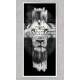 Quadro Decorativo Slim Face do Le�o na Cruz Preto e Branco