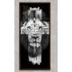 Quadro Decorativo Slim Face do Le�o na Cruz Preto e Branco