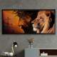 Quadro Decorativo Slim Religioso Le�o e Jesus