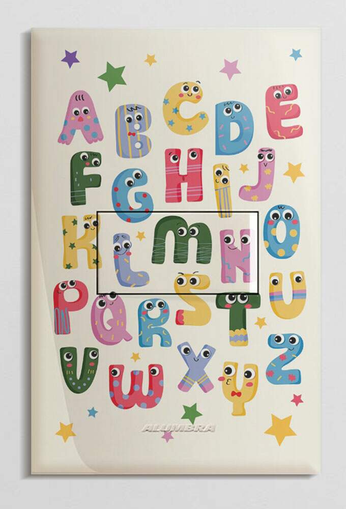 Interruptor Impresso Infantil Alfabeto Colorido