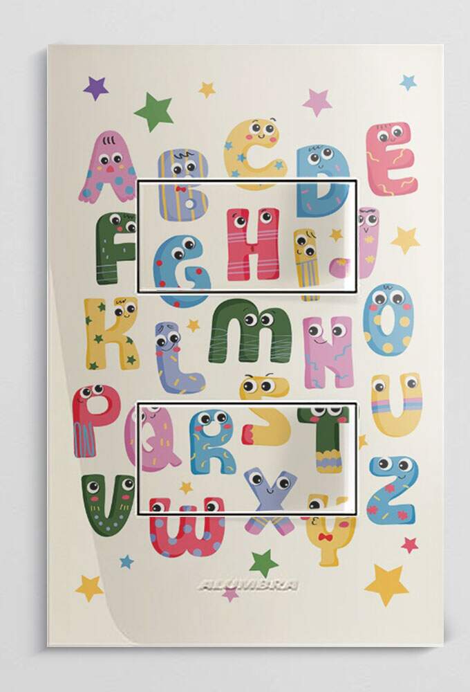 Interruptor Impresso Infantil Alfabeto Colorido