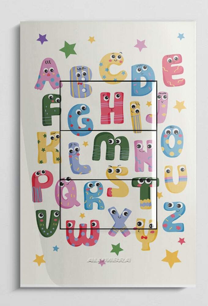 Interruptor Impresso Infantil Alfabeto Colorido