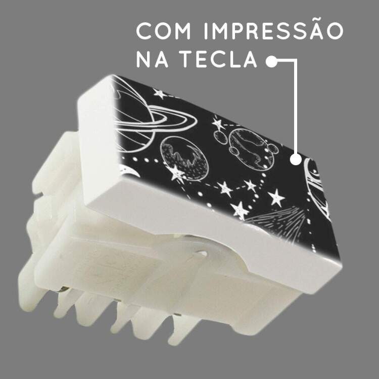 Interruptor Impresso Planetas Preto e Branco