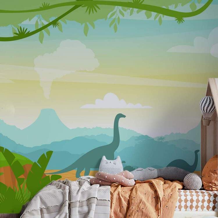 Papel de Parede Desenho Silhueta dos Dinossauros MP
