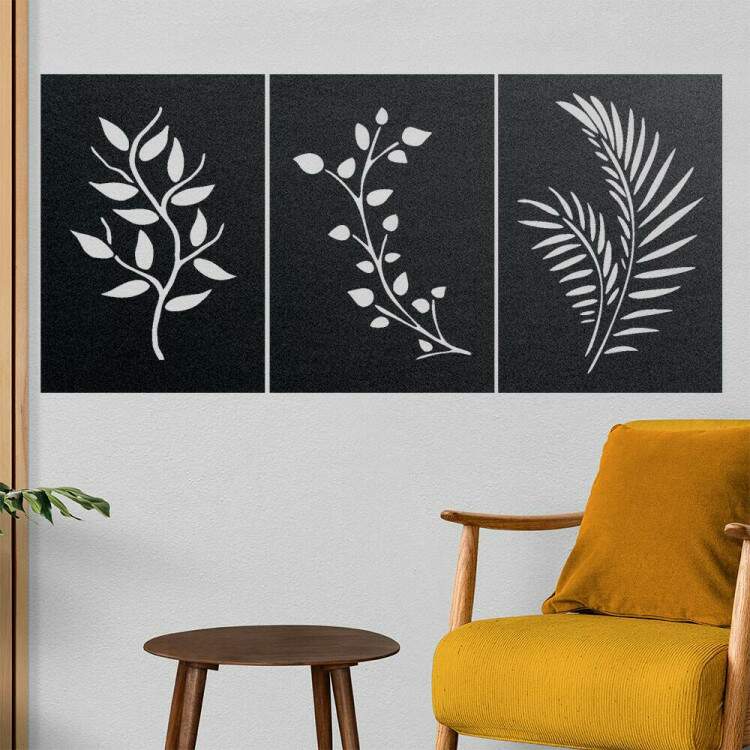 Kit Quadro Decorativo Vazado Folhas